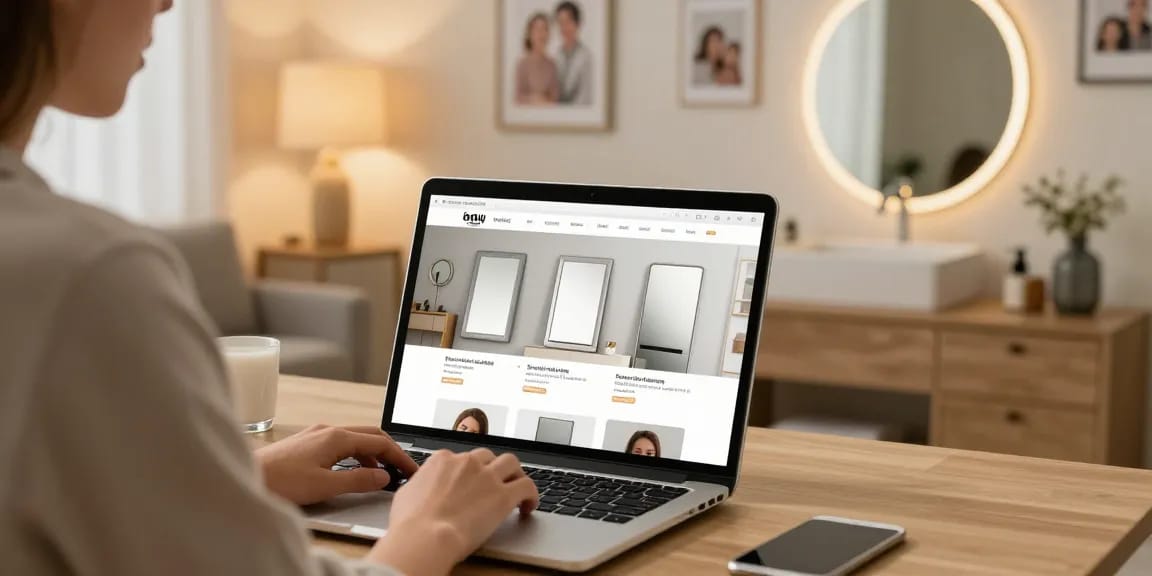 An attractive oglinda baie displayed in an online shopping marketplace, showcasing best deals and premium quality for buyer's guide.