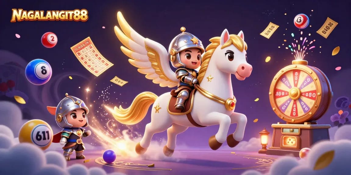 NAGALANGIT88 offers vibrant gameplay with a celestial horse, lottery elements, and exciting prizes.