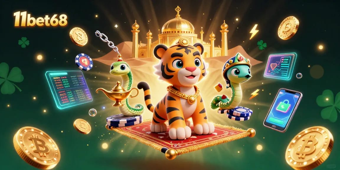 Engage in thrilling games at 11bet68, where animated characters bring vibrant casino adventures alive.