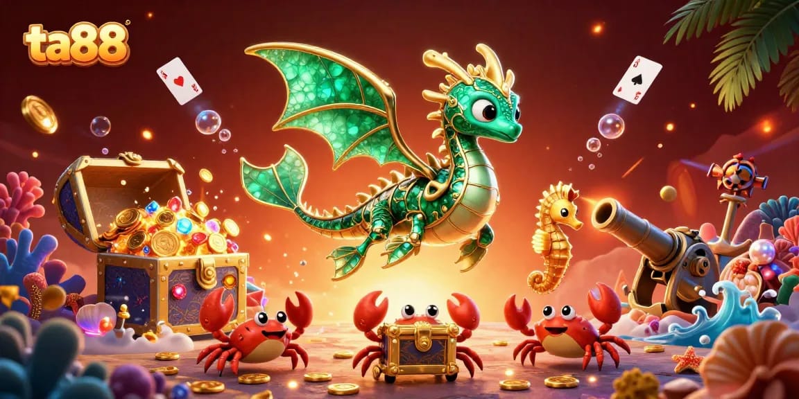 Experience thrilling gaming adventures at ta88 with a dazzling underwater treasure scene featuring unique characters.