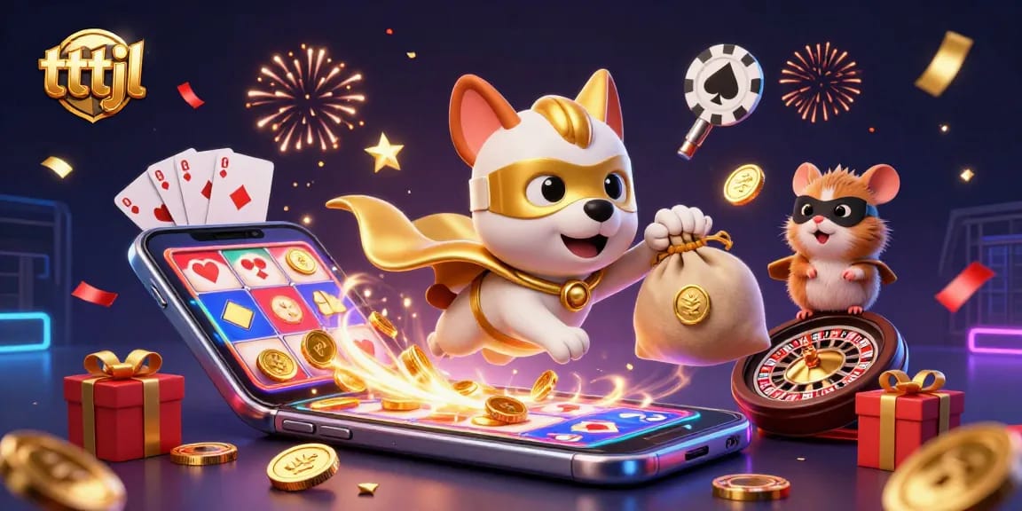 The superhero dog and sidekick hamster represent excitement with tttjl’s thrilling casino adventures.