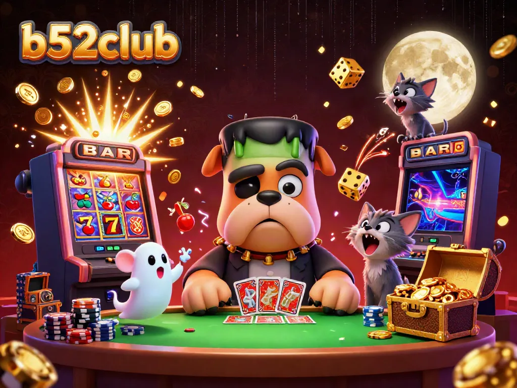 Experience excitement at b52club with vibrant gambling action and captivating characters in a dynamic casino scene.
