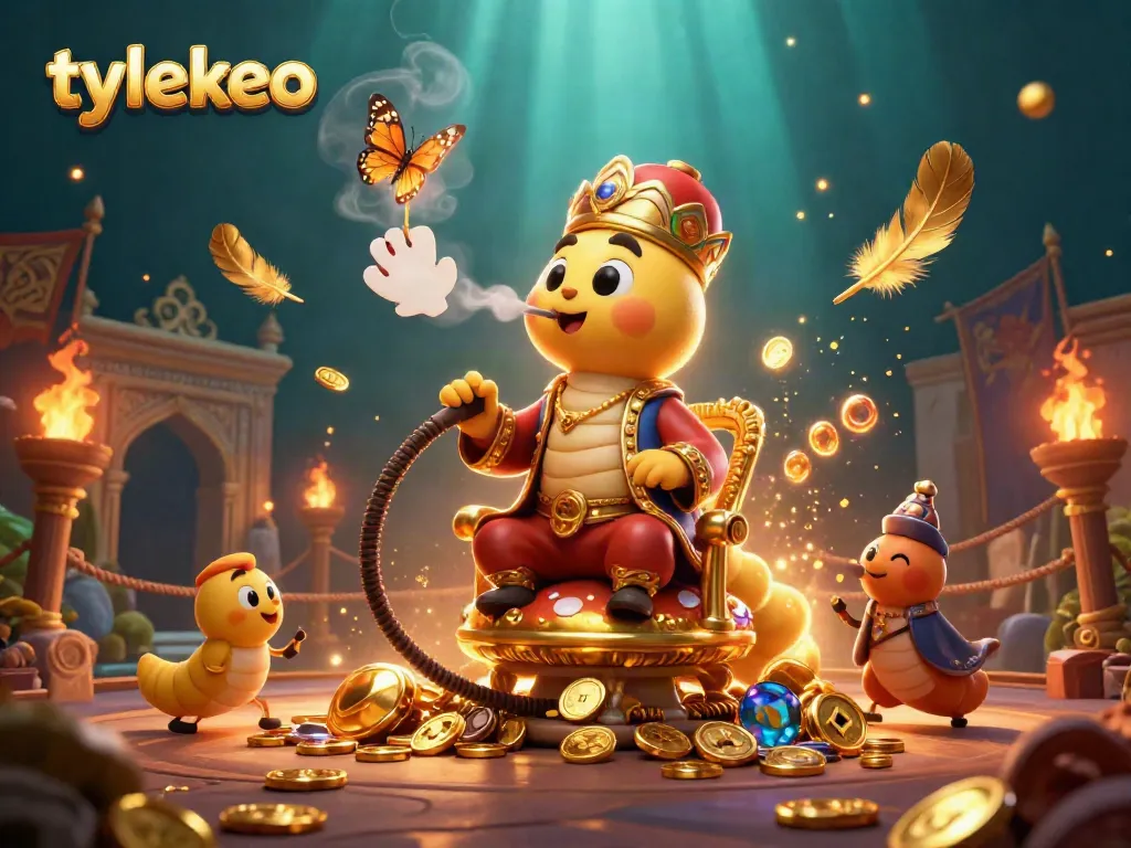 Engage in exciting bets with tylekeo while surrounded by vibrant 3D illustrations of gambling elements.