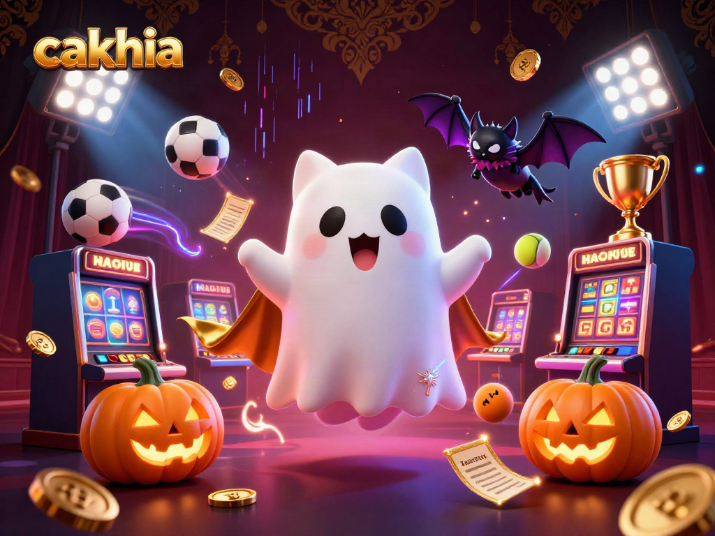 Engage in exciting sports betting action with cakhia's immersive ghost cat scene in a haunted casino.