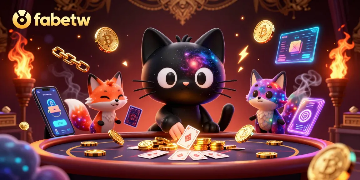Experience fabetw's cosmic casino with vivid characters and vibrant gambling elements.