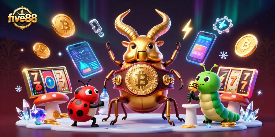 Engage with five88's thrilling slot battle featuring unique characters and crypto elements.