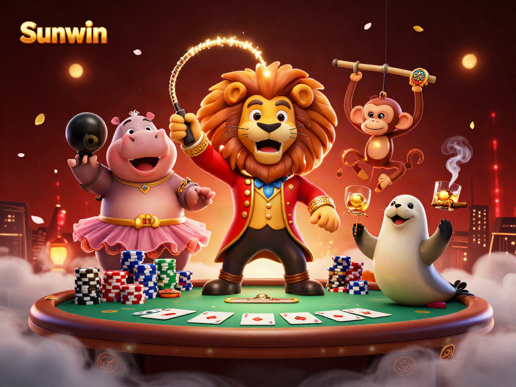 Experience dynamic action at Sunwin with engaging casino characters and vibrant game elements.