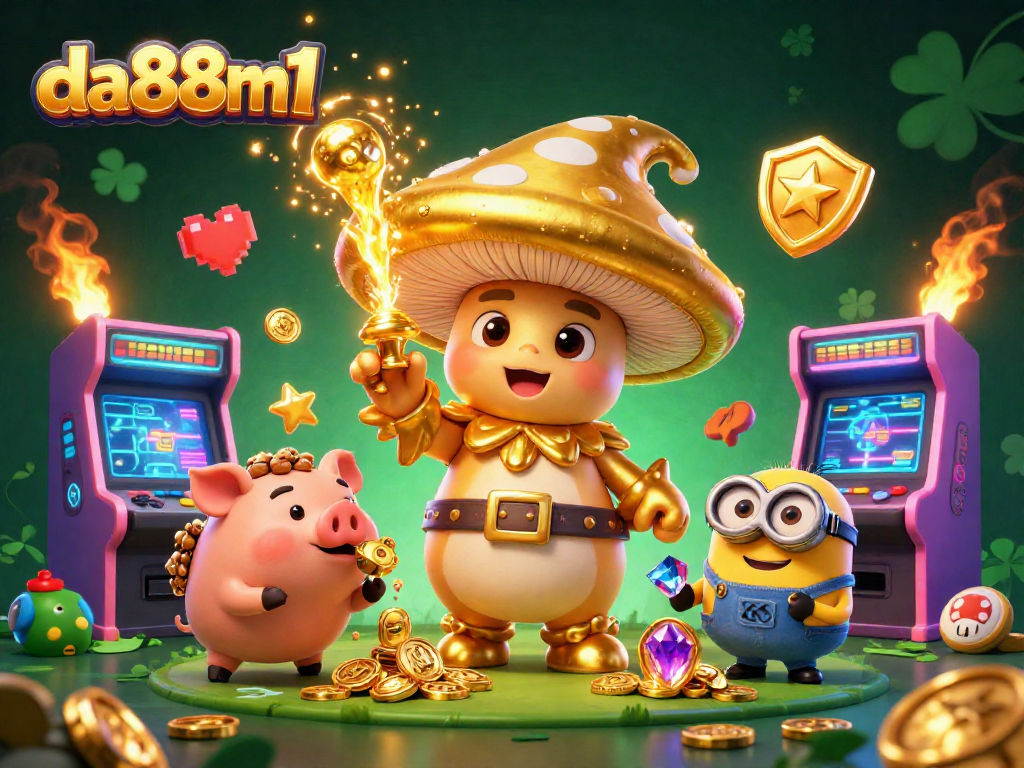 Join da88m1 in a magical gaming adventure, turning everything to gold in this 3D illustrated casino world.