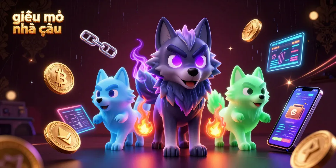 Gain insights into giải mã nhà cái with a dynamic 3D digital illustration showcasing a powerful wolf leader and crypto elements.