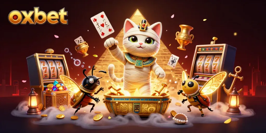 Bet big with oxbet as a vibrant Egyptian-themed casino adventure meets dynamic slot excitement.