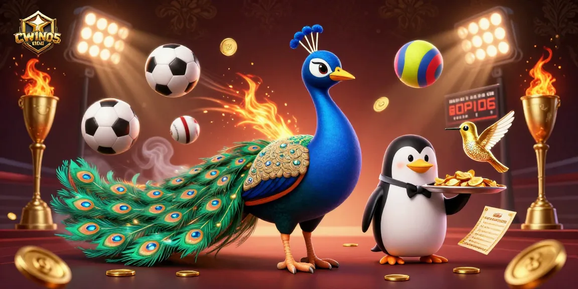 Experience thrilling gaming at CWIN05 with dynamic sports elements and a vibrant 3D illustration.