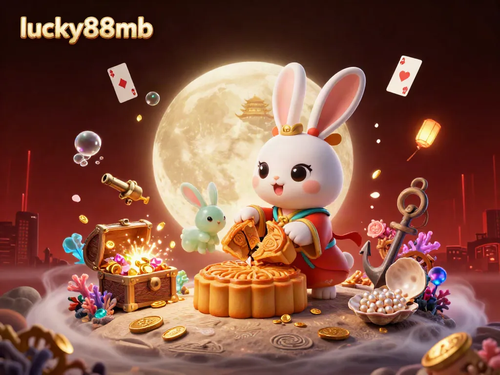 Experience thrilling gameplay with lucky88mb as a moon rabbit reveals poker chips in an enchanting scene