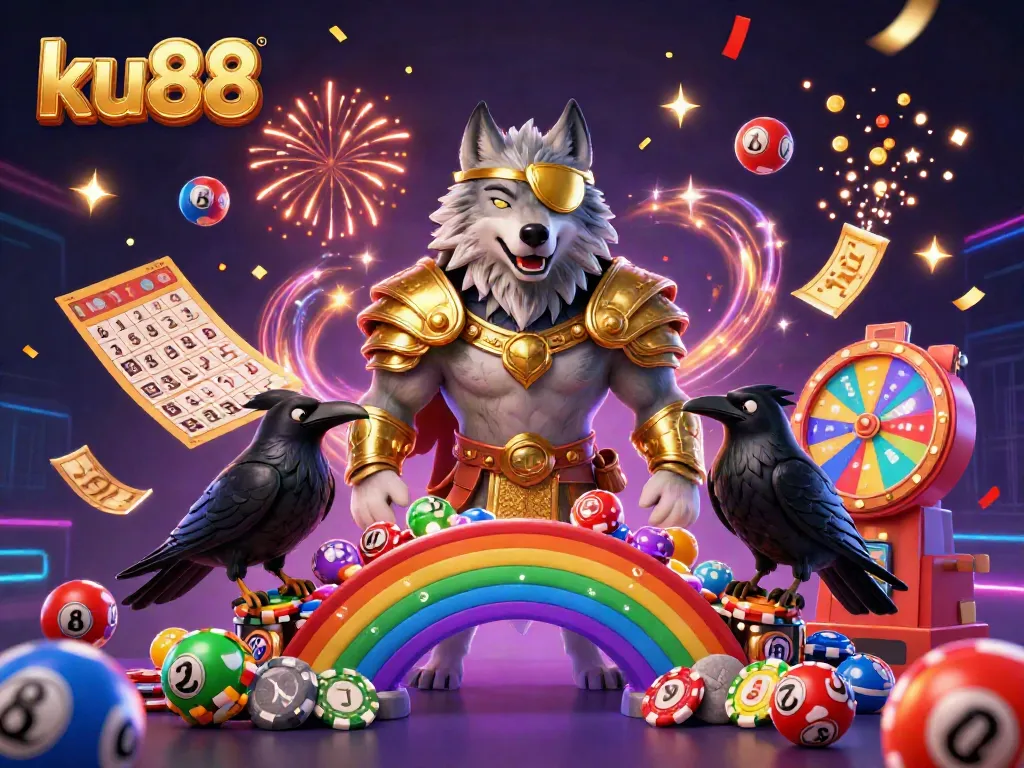 Engage with the exciting world of ku88 casino through this vibrant 3D illustration.