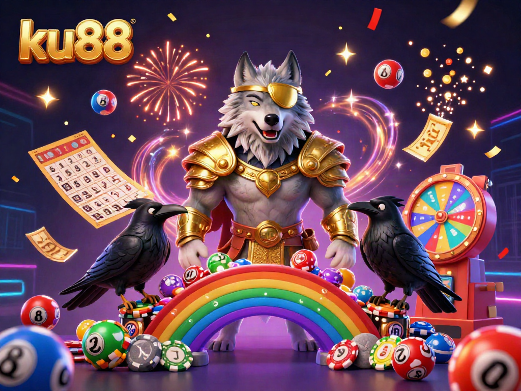 Engage with the exciting world of ku88 casino through this vibrant 3D illustration.