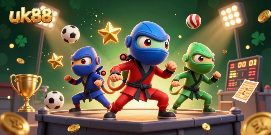 Experience winning moments at uk88 with a dynamic trio of chameleon ninjas showcasing their gambling prowess.
