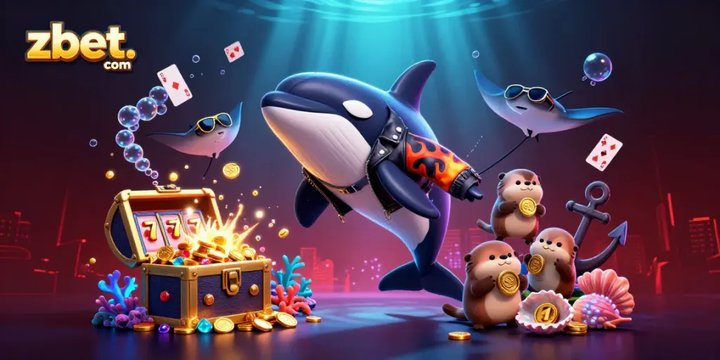 Experience the excitement of zbet. com with this vibrant 3D casino illustration featuring dynamic characters and gaming elements.