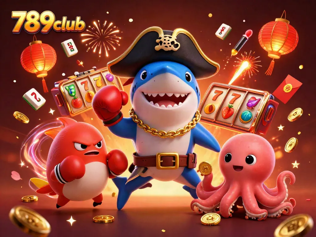 Engage in thrilling gameplay with 789club featuring a pirate shark, boxing pufferfish, and treasure-filled octopus.