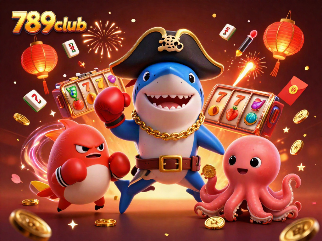 Engage in thrilling gameplay with 789club featuring a pirate shark, boxing pufferfish, and treasure-filled octopus.