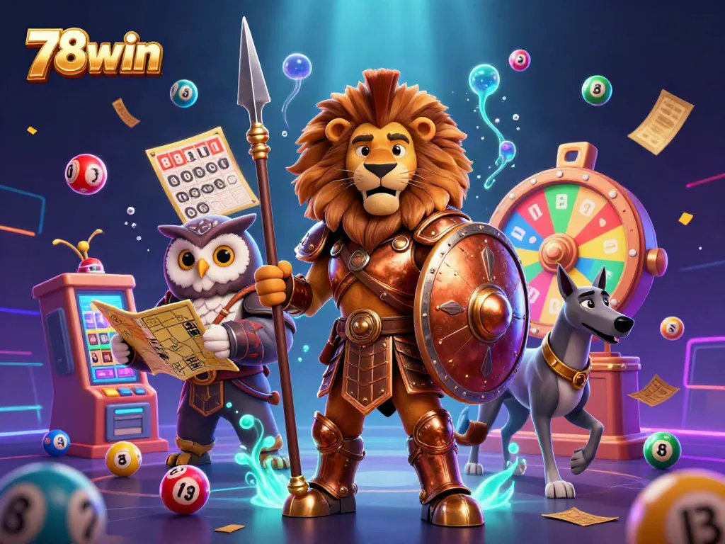 Engage with the excitement of 78win through dynamic gambling elements and vibrant characters in action.