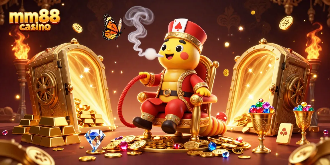 Gain insights with mm88 casino's vibrant illustration showcasing a lavish online gaming atmosphere.
