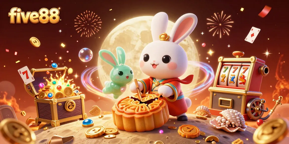 Experience thrilling gameplay with five88's vibrant moon rabbit scene filled with slot elements.