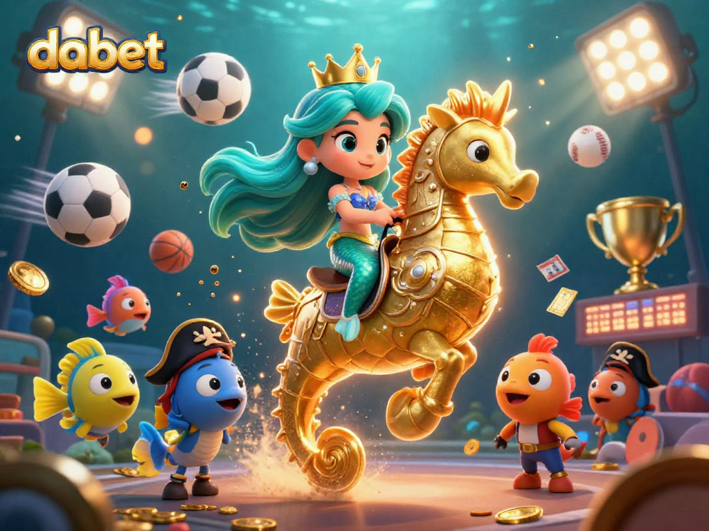 dabet illuminates a thrilling underwater casino adventure with a mermaid princess and her seahorse companion.