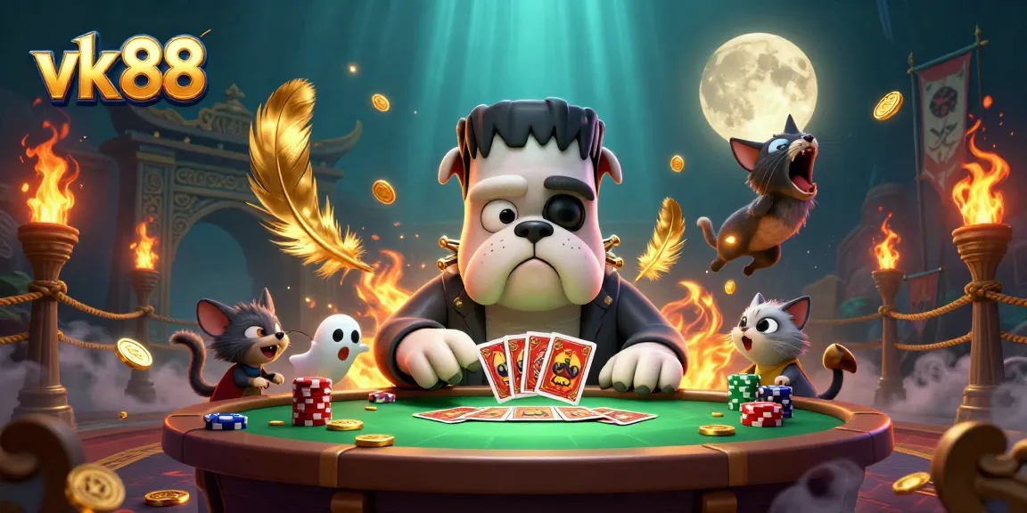 Engage in thrilling gameplay with vk 88 as a Frankenstein bulldog dealer and ghostly mouse!