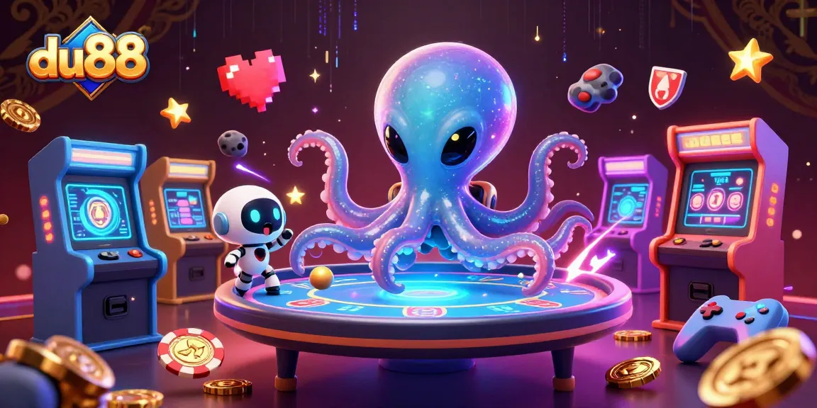 Experience thrilling gameplay at du88 with a vibrant 3D alien poker table scene.
