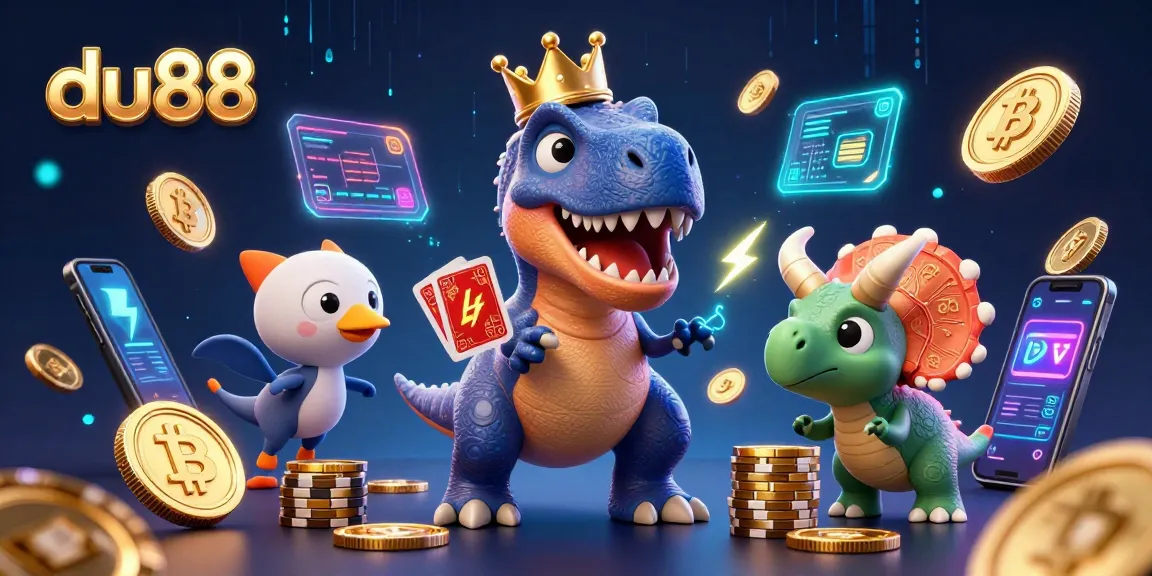 Win big at du88 with a fun T-Rex card shuffling and crypto elements!